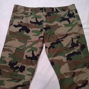 Smoke Rise Pants Mens 38x34 Green Cargo Camouflage Skinny Stretch Casual